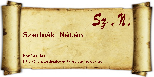 Szedmák Nátán névjegykártya